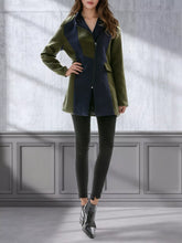 Color Block Zip Up Outerwear Army Green OutfitFlow