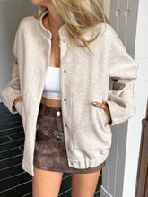 Snap Down Dropped Shoulder Jacket Apricot OutfitFlow