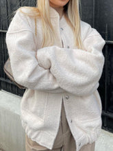 Full Size Snap Down Drop Shoulder Jacket White OutfitFlow