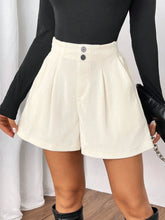High Waisted Corduroy Shorts White OutfitFlow