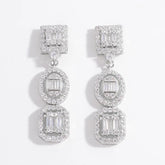 925 Sterling Silver Inlaid Zircon Earrings Silver One Size OutfitFlow