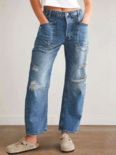 Distressed Jeans with Pockets Light OutfitFlow