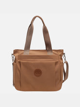 Nylon Solid Color Tote Bag Camel One Size OutfitFlow