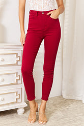 Judy Blue Full Size High Waist Tummy Control Skinny Jeans Scarlet OutfitFlow