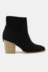 Beast Fashion Suede Point Toe Ankle Booties Black OutfitFlow