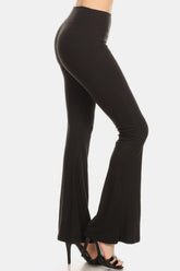 Leggings Depot High Waist Flare Leggings Black OutfitFlow