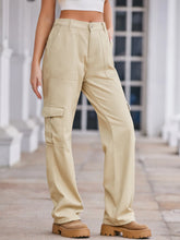 High-Waisted Cargo Jeans Light Khaki OutfitFlow