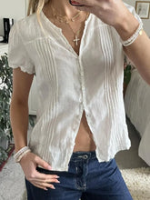 Button Down Short Sleeve Shirt White OutfitFlow