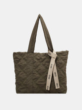 Quilted Nylon Large Tote Bag Moss One Size OutfitFlow