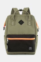 Himawari Contrast Waterproof Backpack Bag with Reinforced Edges Green One Size OutfitFlow