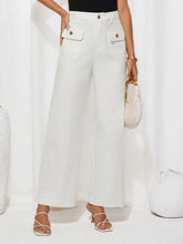 High Waist Wide Leg Pants White OutfitFlow