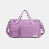 Oxford Cloth Detachable Strap Travel Bag Heliotrope Purple One Size OutfitFlow