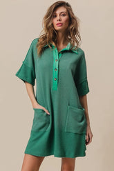 BiBi Dip Dye Mineral Washed Knit Dress JADE OutfitFlow