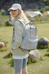 Himawari Waterproof Backpack Bag with Multilayer Pockets Light Gray One Size OutfitFlow