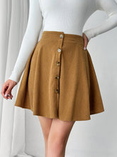 Buttoned Mini Skirt Caramel OutfitFlow