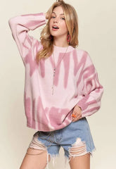ADORA Drop Shoulder Graffiti Sweater PINK OutfitFlow