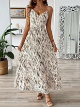 Tie Back Tiered Midi Cami Dress Tan OutfitFlow