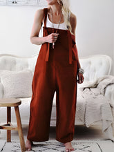Pocketed Wide Strap Overalls Burgundy OutfitFlow