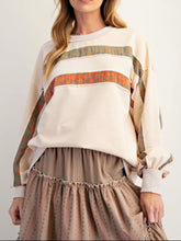 Bohemian Striped Oversized Sweatshirt Ivory OutfitFlow
