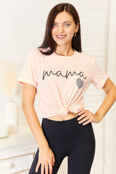 Simply Love MAMA Heart Graphic T-Shirt Dusty Pink OutfitFlow