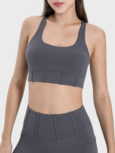 Millennia Square Neck Wide Strap Active Tank Dark Gray OutfitFlow