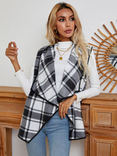 Shiny Plaid Open Front Vest Plaid OutfitFlow