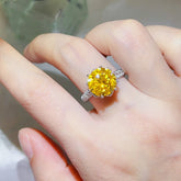 5 Carat Moissanite 925 Sterling Silver Ring Yellow OutfitFlow