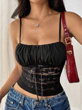 Lace Square Neck Cami Black OutfitFlow