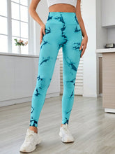 Printed High Waist Active Leggings Turquoise OutfitFlow