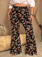 Plus Size Wide Leg Printed Pants Black OutfitFlow