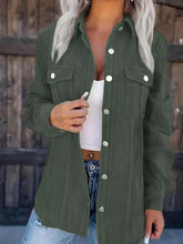 Corduroy Button-Down Jacket Green OutfitFlow