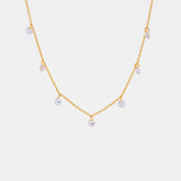 Stainless Steel Rhinestone Pendant Necklace Gold One Size OutfitFlow