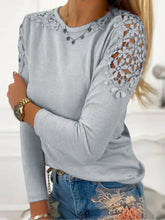 Full Size Cutout Round Neck Long Sleeve T-Shirt Light Gray OutfitFlow