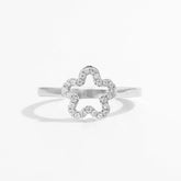 925 Sterling Silver Inlaid Zircon Ring Silver OutfitFlow