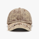 Fringe Adjustable Cotton Baseball Cap Tan One Size OutfitFlow