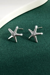 925 Sterling Silver Star Stud Earrings Silver One Size OutfitFlow