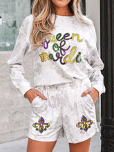 Queen of Mardi Gras Top and Shorts Set White OutfitFlow