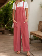 Perfee Square Neck Wide Strap Overalls Strawberry OutfitFlow