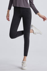 High Waist Cropped Jeans Dark Gray OutfitFlow