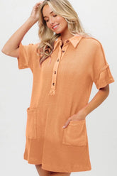 BiBi Dip Dye Mineral Washed Knit Dress APRICOT OutfitFlow