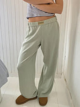 Elastic Waist Wide Leg Pants Sage OutfitFlow