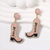 Bride Boot Dangle Earrings Blush Pink onesize OutfitFlow