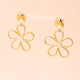 Alloy Flower Drop Earrings Gold onesize OutfitFlow