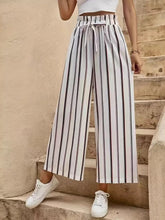 Tied Striped Wide Leg Pants Stripe OutfitFlow