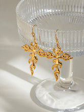 18K Gold-Plated Stainless Steel Cross Earrings Gold One Size OutfitFlow
