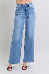 Judy Blue Full Size Wide Leg Jeans with Pockets Medium OutfitFlow