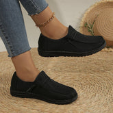 Lace Up Round Toe Slip-Ons Black OutfitFlow