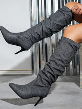 Point Toe Stiletto Boots Dark OutfitFlow
