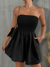 FAM-FAM Pocketed Tube Wide Leg Romper Black OutfitFlow