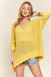 ADORA Loose Fit Sweater Top YELLOW One Size OutfitFlow